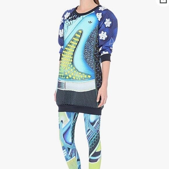 Mary Katrantzou x Adidas Women's Rowdy abstract sports Sweatshirt Dress Large - Picture 6 of 15